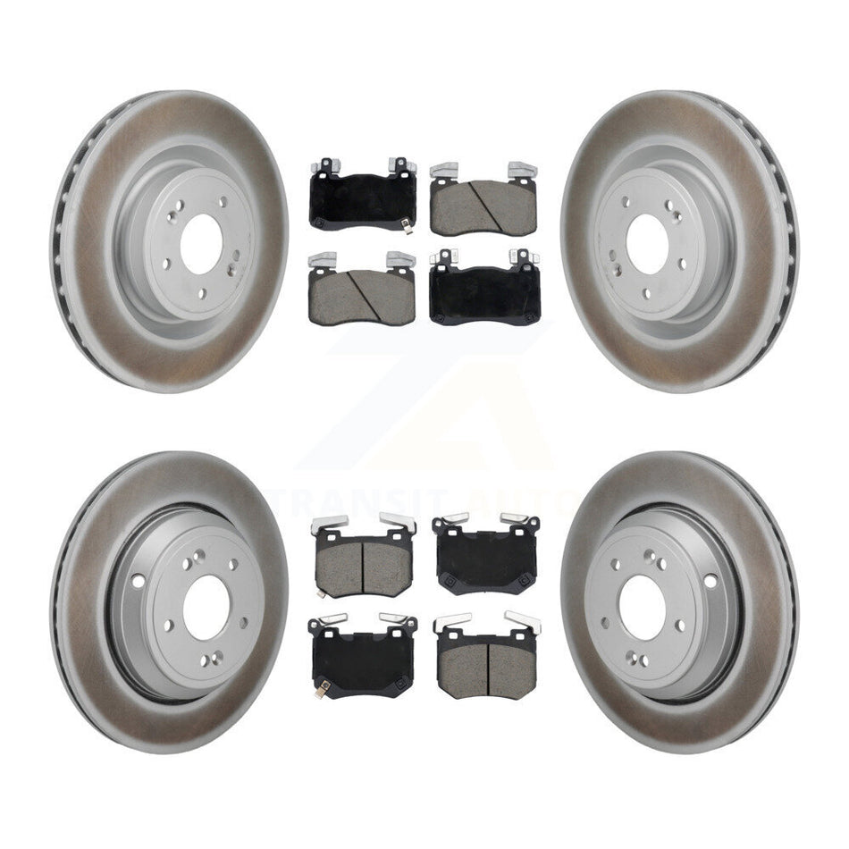 Front Rear Coated Disc Brake Rotors And Ceramic Pads Kit For 2022 Genesis G70 3.3L KGC-102723