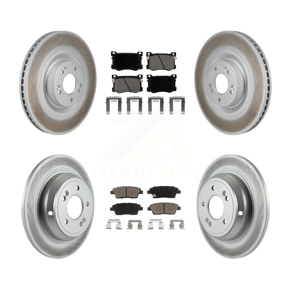 Front Rear Coated Disc Brake Rotors And Ceramic Pads Kit For Hyundai Genesis G80 5.0L KGC-102731