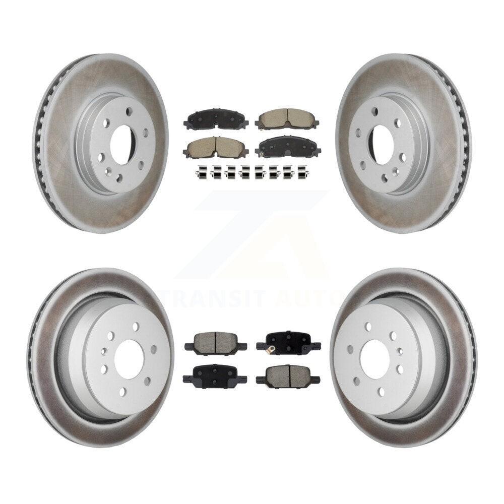 Front Rear Coated Brake Rotor Ceramic Pad Kit For 2021-2022 Chevrolet Colorado GMC Canyon KGC-102738