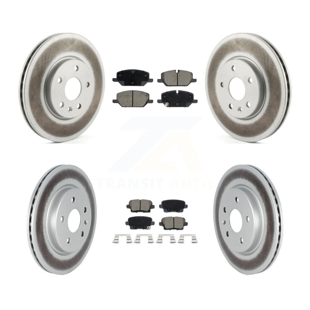 Front Rear Coated Disc Brake Rotors And Ceramic Pads Kit For Buick Envision Cadillac XT4 KGC-102748