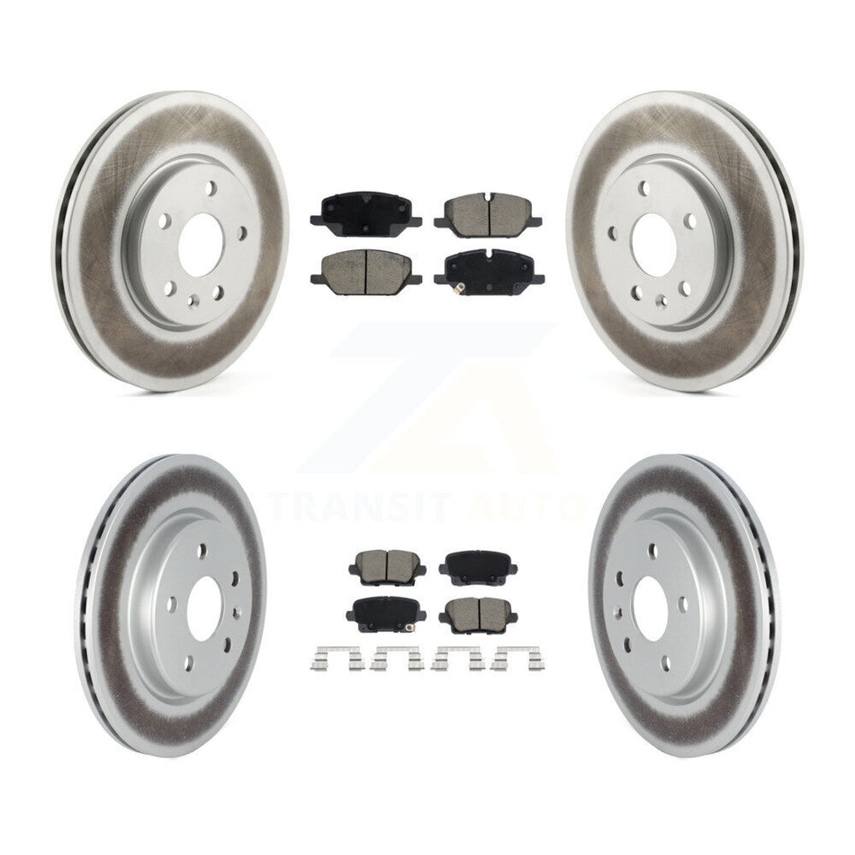 Front Rear Coated Disc Brake Rotors And Ceramic Pads Kit For Buick Envision Cadillac XT4 KGC-102748