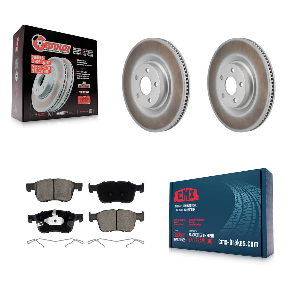 Front Coated Disc Brake Rotors And Ceramic Pads Kit For 2022-2023 Ford Maverick KGC-102756