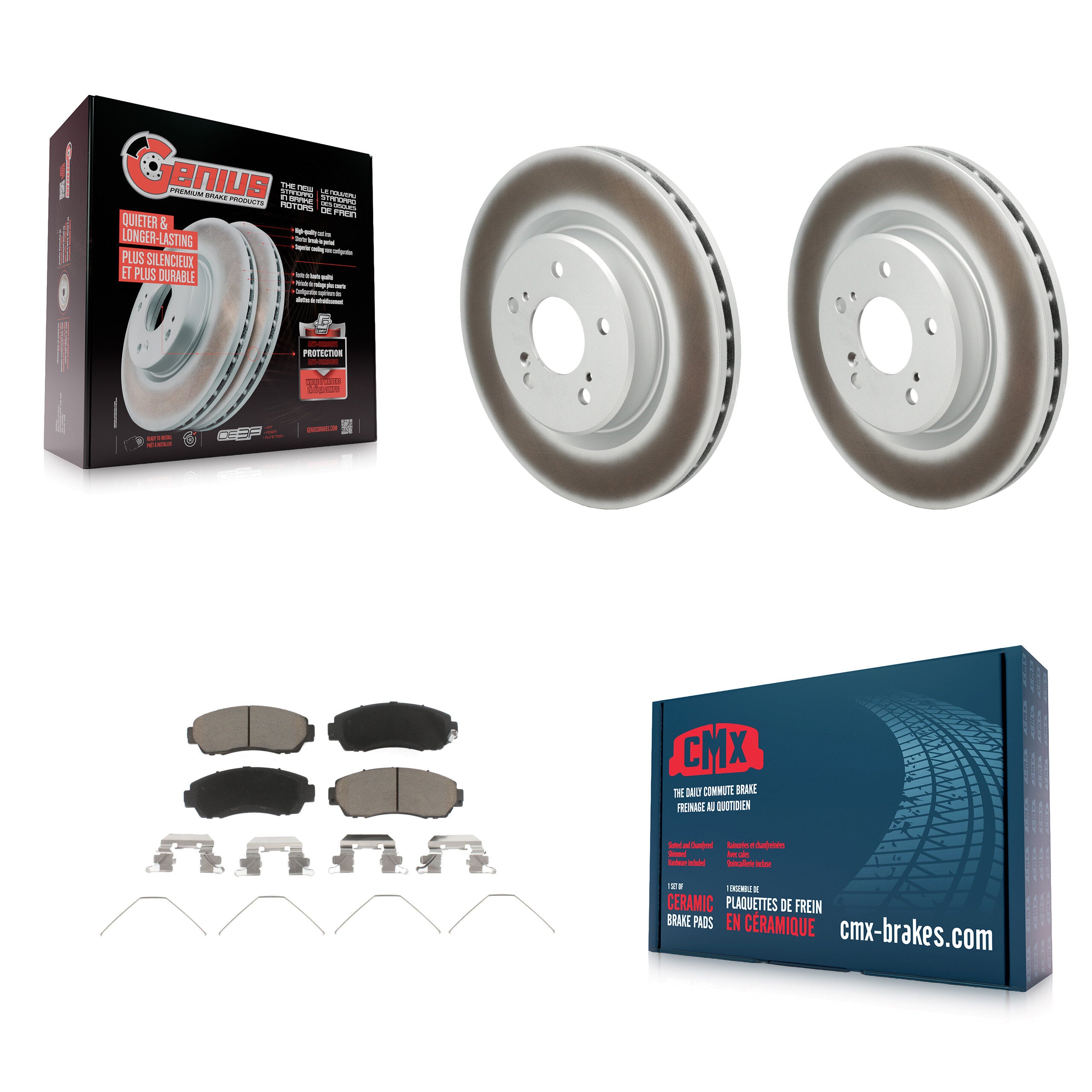 Front Coated Disc Brake Rotors And Ceramic Pads Kit For 2021-2023 Acura TLX 2.0L KGC-102764