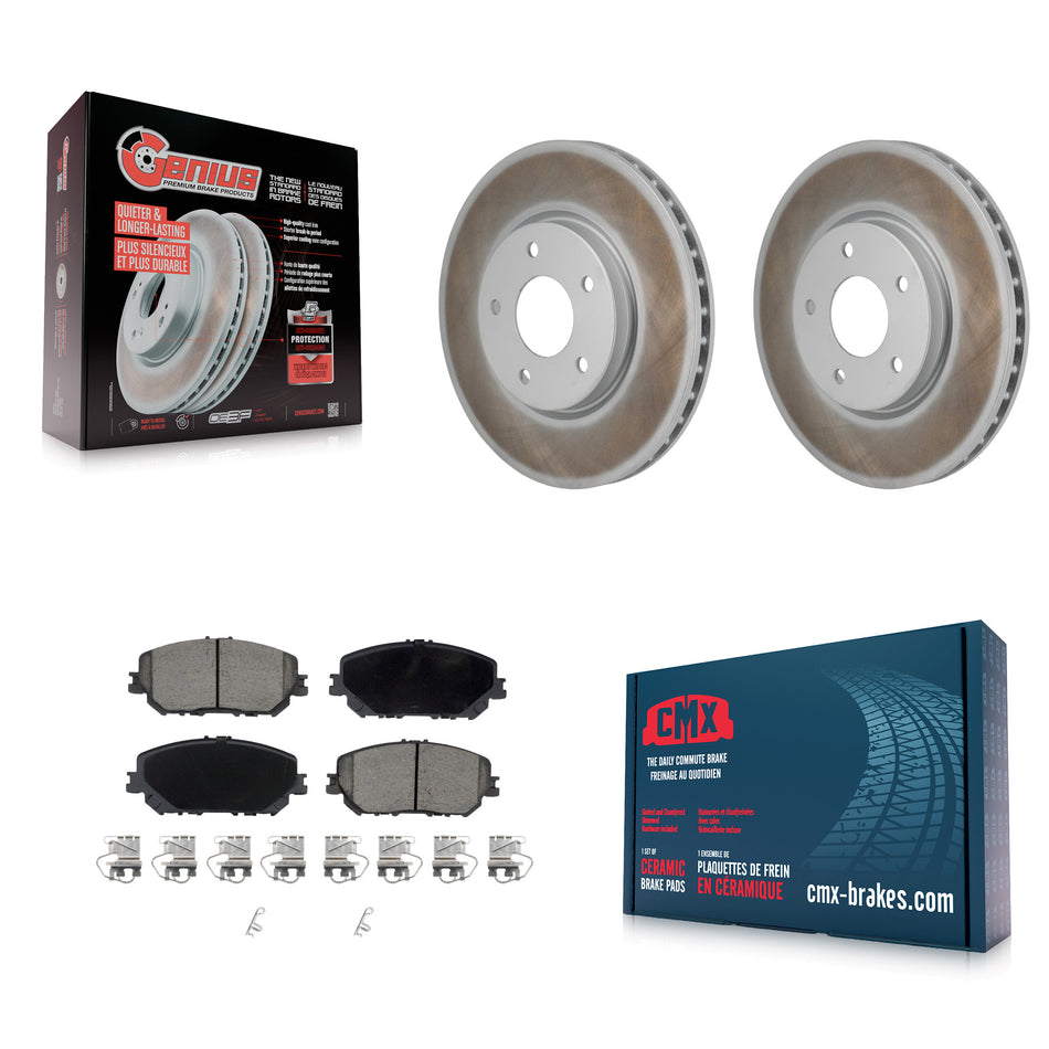 Front Coated Disc Brake Rotors And Ceramic Pads Kit For Nissan Rogue KGC-102767