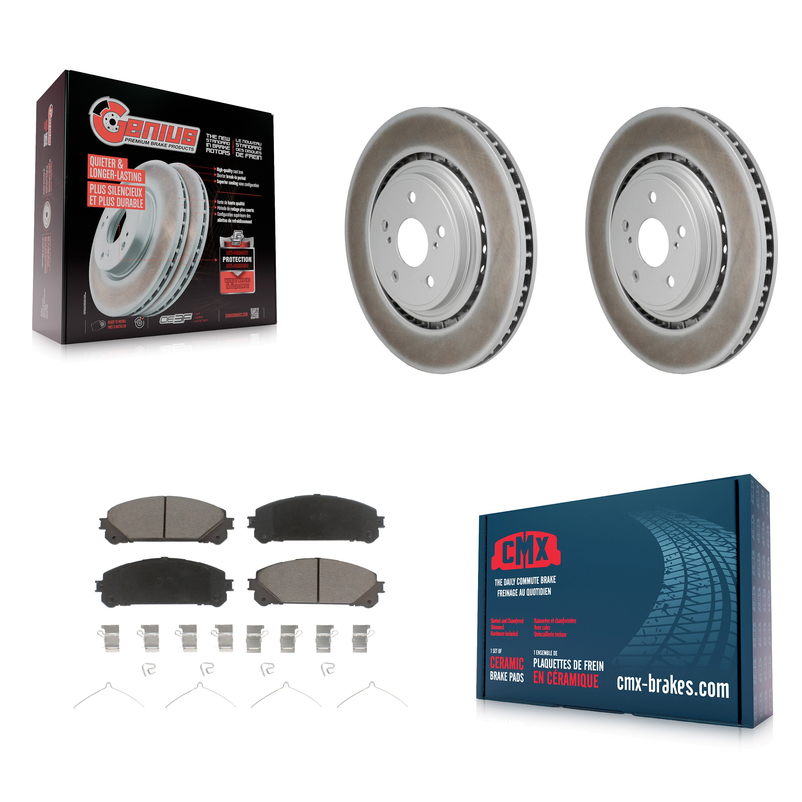 Front Coated Disc Brake Rotors And Ceramic Pads Kit For 2020-2022 Toyota Highlander KGC-102768