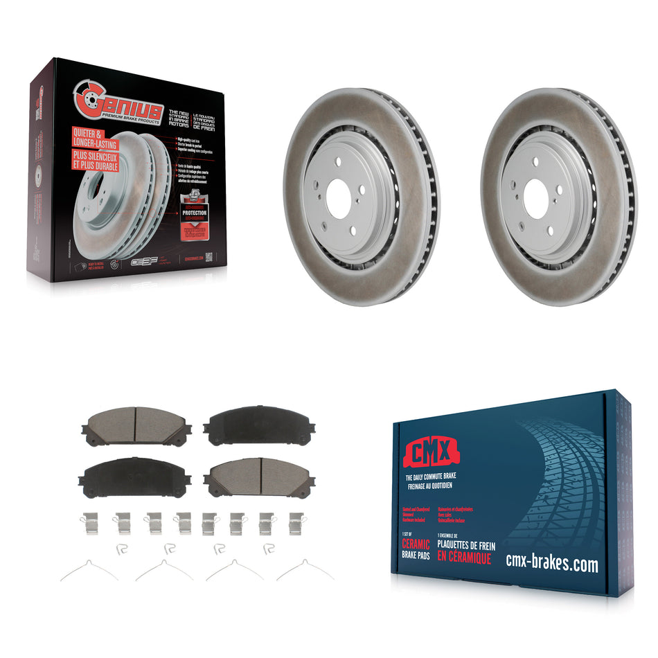 Front Coated Disc Brake Rotors And Ceramic Pads Kit For 2020-2022 Toyota Highlander KGC-102768