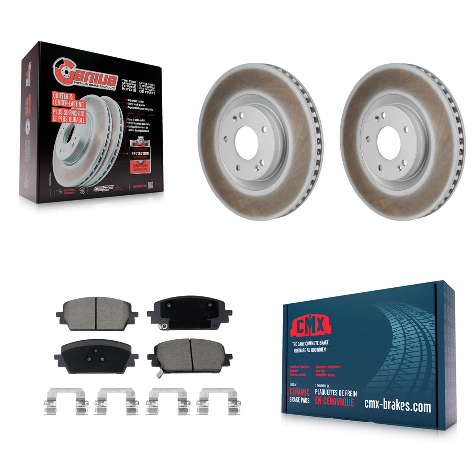 Front Coated Disc Brake Rotors And Ceramic Pads Kit For Hyundai Santa Fe Kia Sorento Cruz KGC-102777