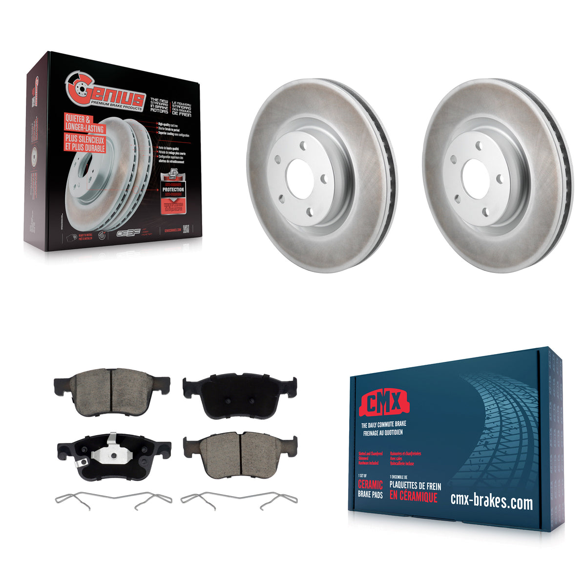 Front Coat Disc Brake Rotors Ceramic Pad Kit For Ford Escape Bronco Sport Lincoln Corsair KGC-102779
