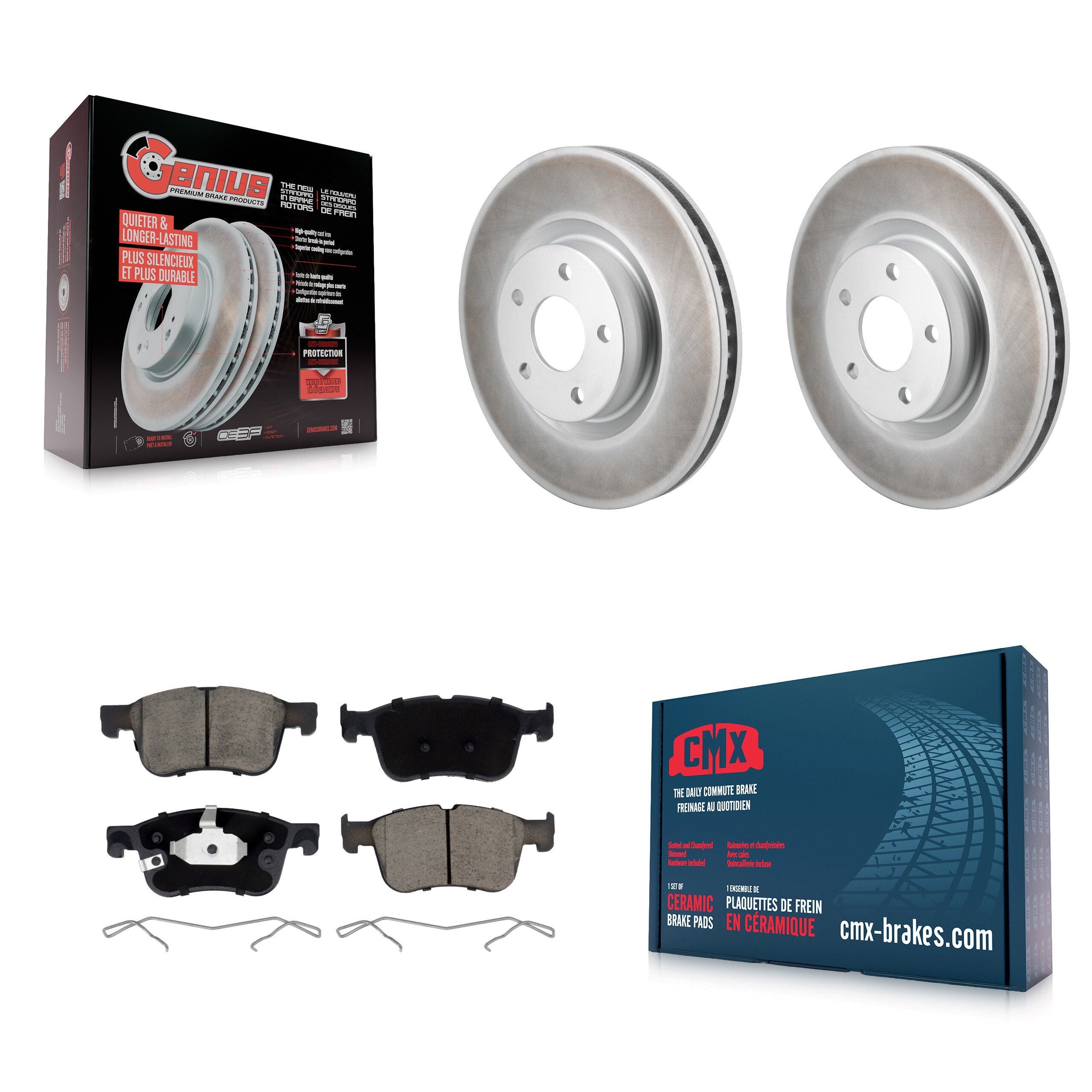 Front Coat Disc Brake Rotors Ceramic Pad Kit For Ford Escape Bronco Sport Lincoln Corsair KGC-102779