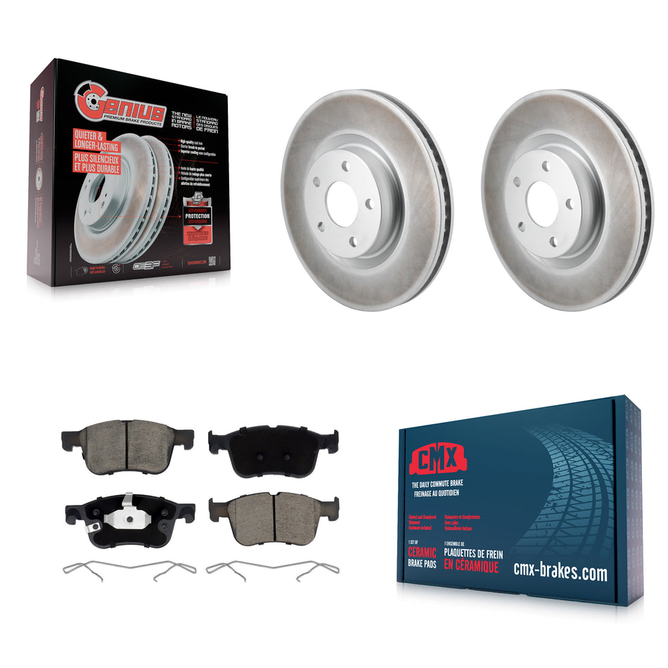 Front Coat Disc Brake Rotors Ceramic Pad Kit For Ford Escape Bronco Sport Lincoln Corsair KGC-102779