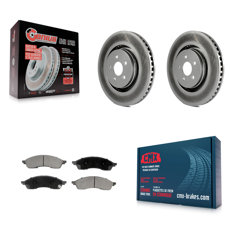 Front Coated Disc Brake Rotors And Ceramic Pads Kit For Lincoln Nautilus KGC-102782