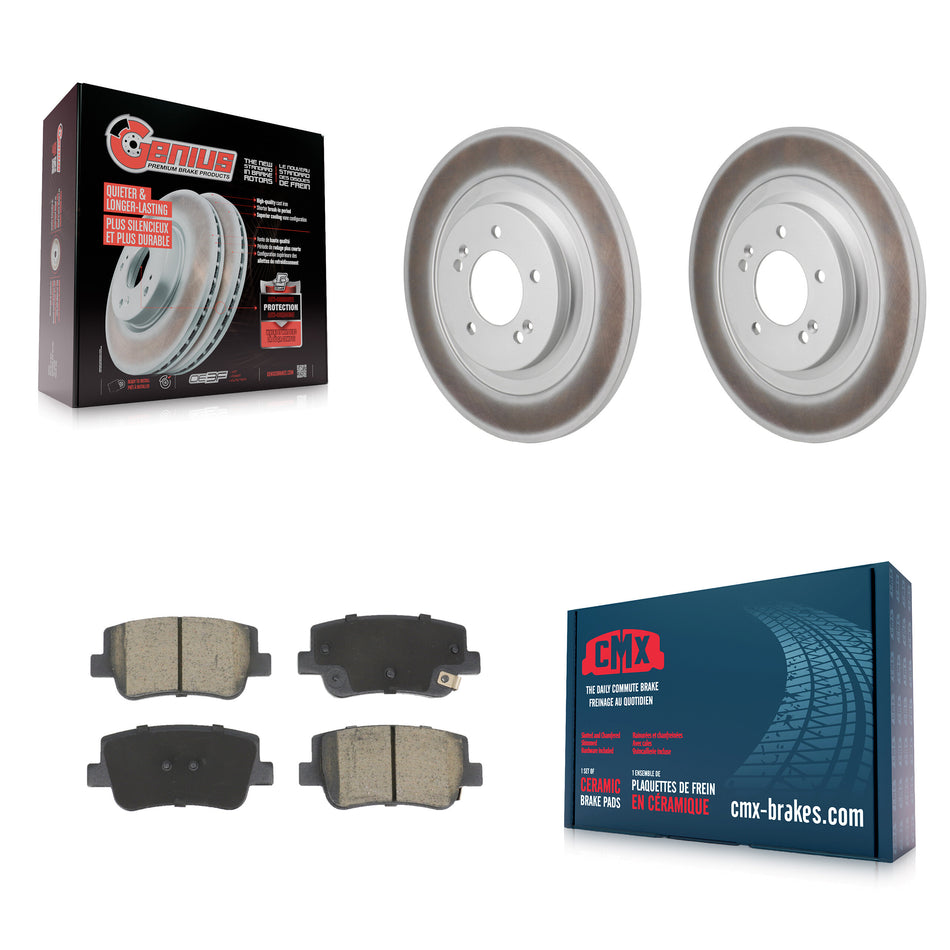 Rear Coated Disc Brake Rotors And Ceramic Pads Kit For Hyundai Sonata Kia K5 KGC-102808