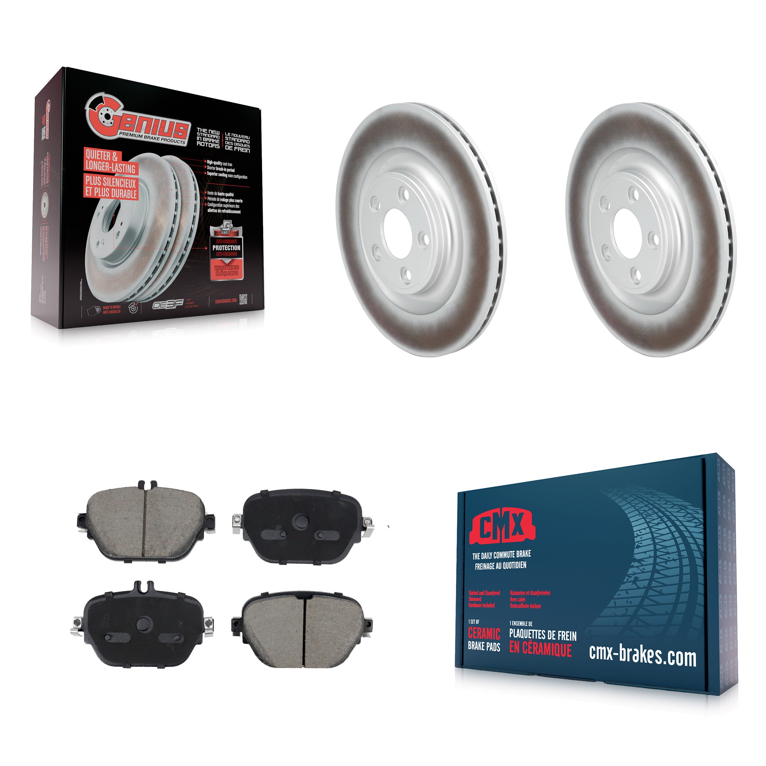 Rear Coat Disc Brake Rotors Ceramic Pad Kit For Mercedes-Benz E400 E450 E53 AMG E43 CLS53 KGC-102821