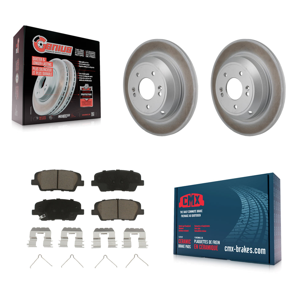 Rear Coated Disc Brake Rotors And Ceramic Pads Kit For Genesis G70 Kia Stinger KGC-102823