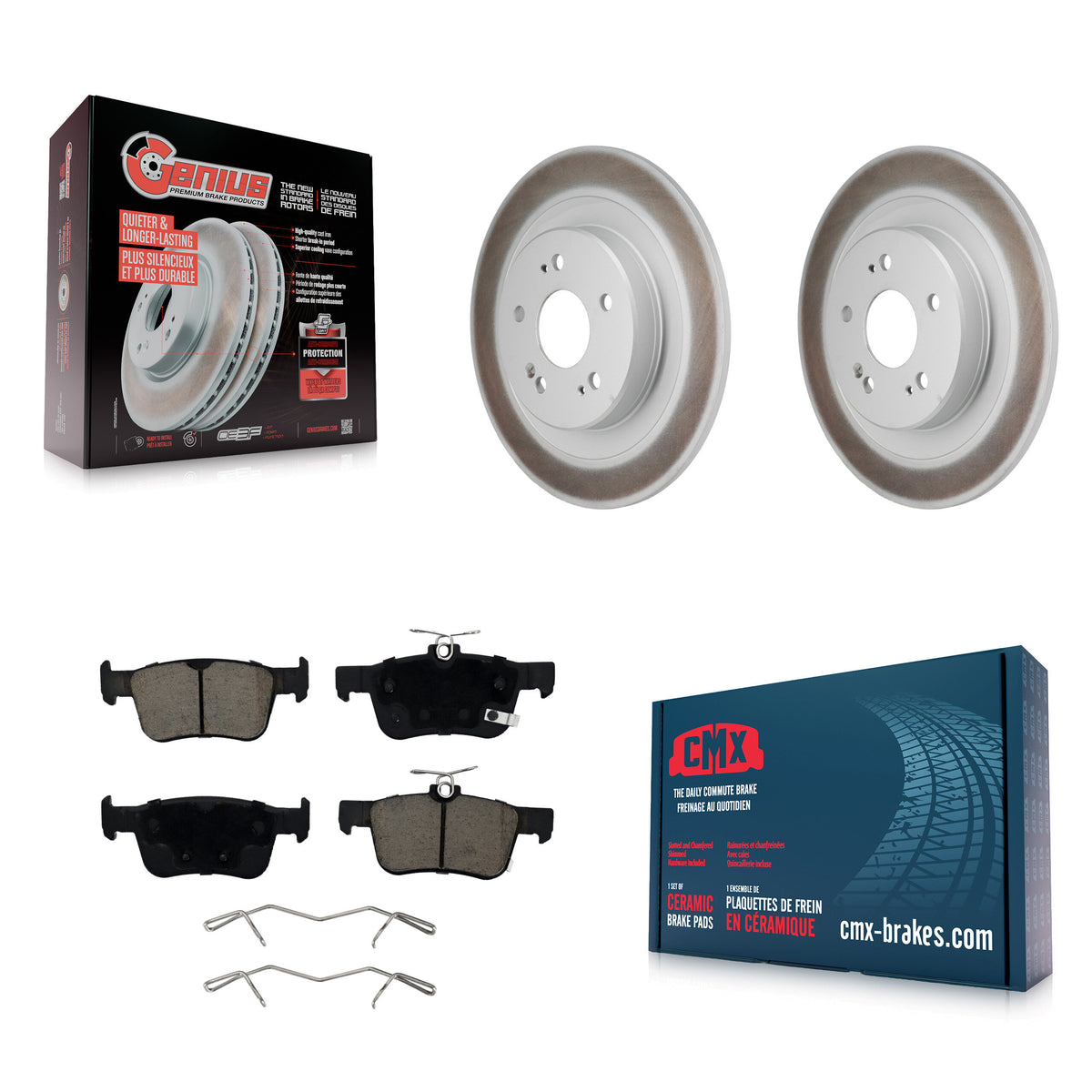 Rear Coated Disc Brake Rotors And Ceramic Pads Kit For 2021-2023 Acura TLX KGC-102861