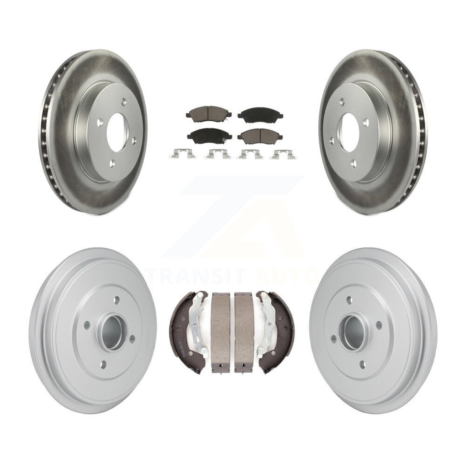 Front Rear Coated Disc Brake Rotors Ceramic Pads And Drum Kit For Nissan Micra Versa Note KGC-102862