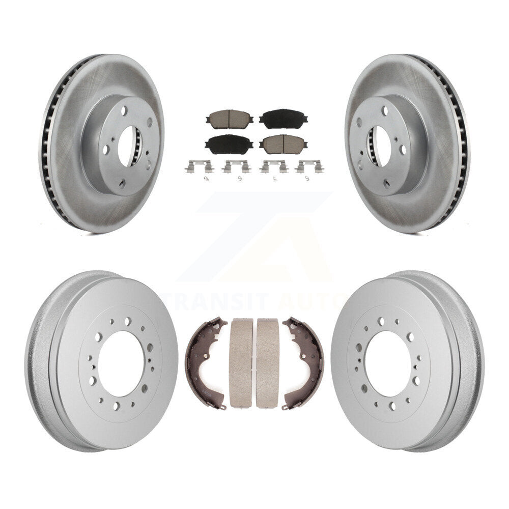 Front Rear Coat Brake Rotor Ceramic Pad Drum Kit For 2015 Toyota Tacoma With 5 Lug Wheels KGC-102865