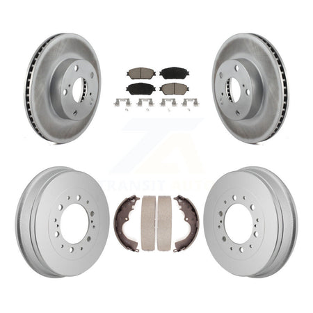 Front Rear Coat Brake Rotor Ceramic Pad Drum Kit For 2015 Toyota Tacoma With 5 Lug Wheels KGC-102865
