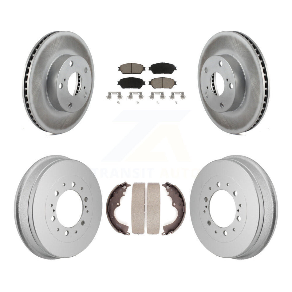 Front Rear Coat Brake Rotor Ceramic Pad Drum Kit For 2015 Toyota Tacoma With 5 Lug Wheels KGC-102865