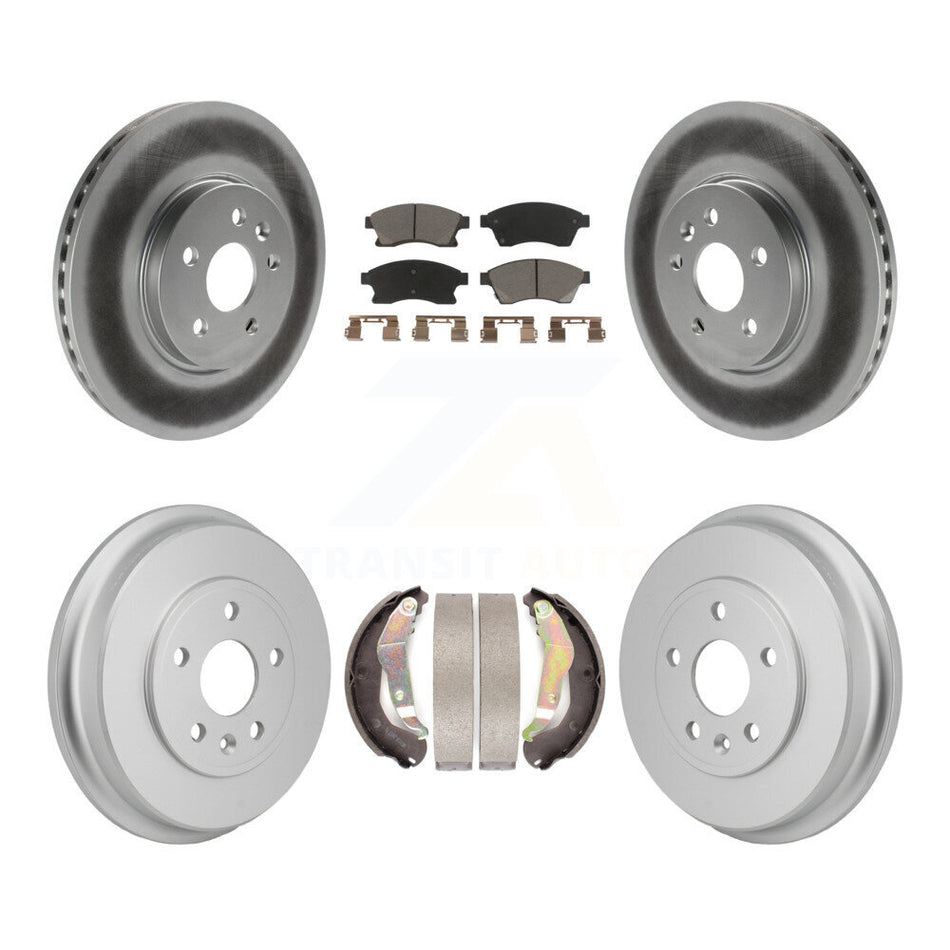 Front Rear Coated Disc Brake Rotors Ceramic Pad Drum Kit For 2013-2014 Chevrolet Sonic RS KGC-102867