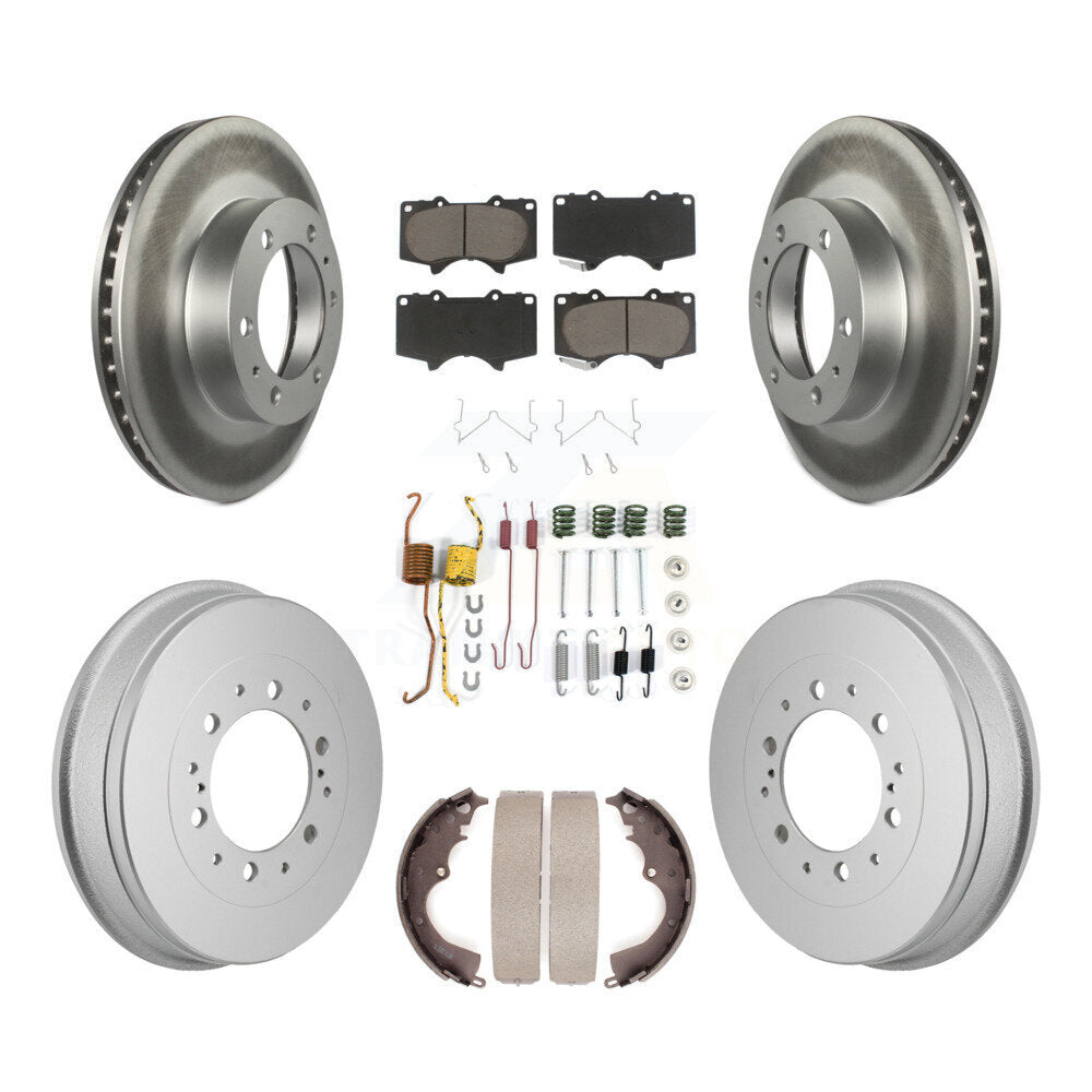 Front Rear Coated Disc Brake Rotors Ceramic Pads And Drum Kit (7Pc) For Toyota Tacoma KGC-102872