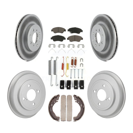 Front Rear Coated Disc Brake Rotor Ceramic Pad And Drum Kit (7Pc) For 2015-2020 Honda Fit KGC-102876