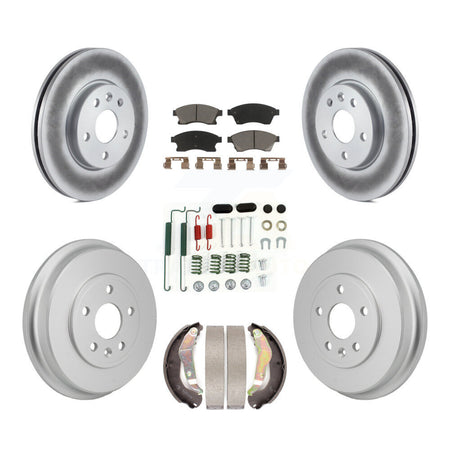Front Rear Coated Disc Brake Rotors Ceramic Pads And Drum Kit (7Pc) For Chevrolet Sonic KGC-102877