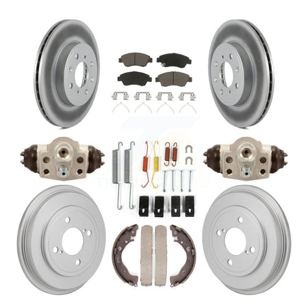 Front Rear Coated Disc Brake Rotor Ceramic Pad And Drum Kit (9Pc) For 2015-2019 Honda Fit KGC-102885