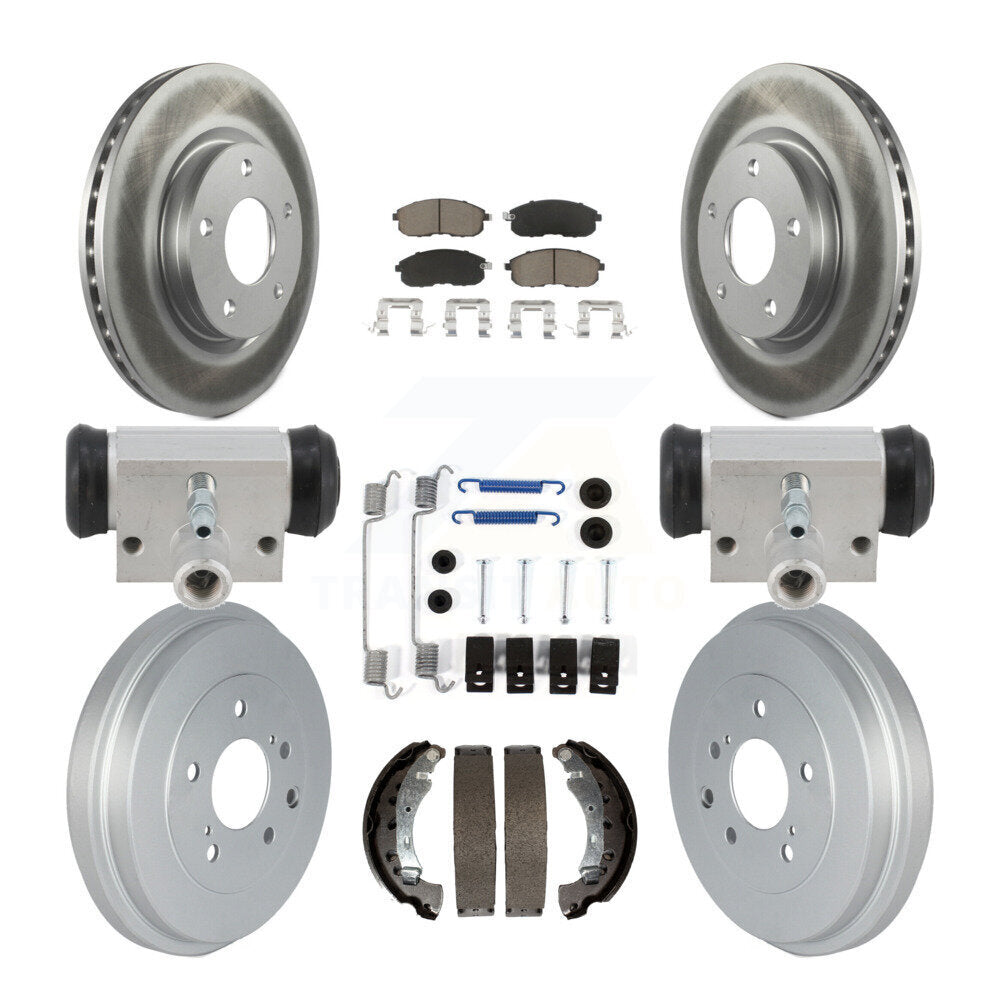 Front Rear Coated Disc Brake Rotors Ceramic Pads And Drum Kit (9Pc) For Nissan Sentra KGC-102887