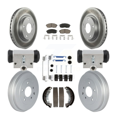 Front Rear Coated Disc Brake Rotors Ceramic Pads And Drum Kit (9Pc) For Nissan Sentra KGC-102887