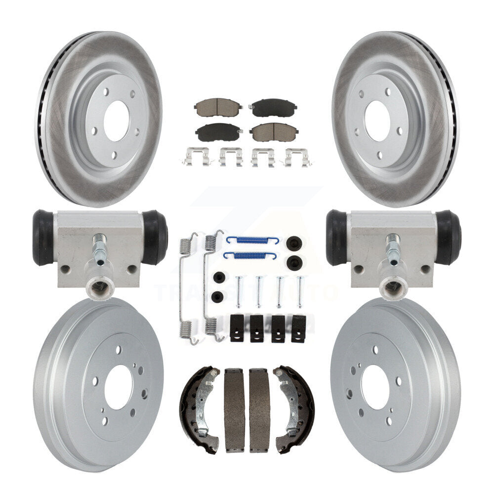 Front Rear Coated Brake Rotor Ceramic Pad & Drum Kit (9Pc) For Nissan Sentra Turbocharged KGC-102888