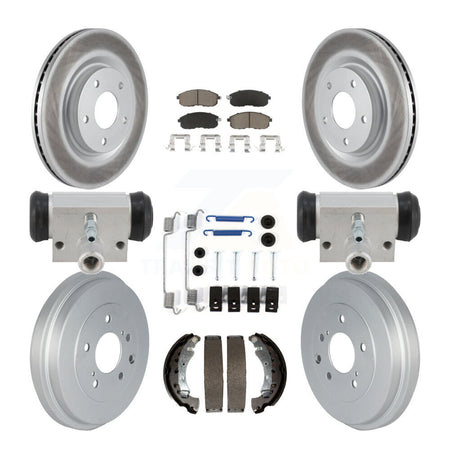 Front Rear Coated Brake Rotor Ceramic Pad & Drum Kit (9Pc) For Nissan Sentra Turbocharged KGC-102888
