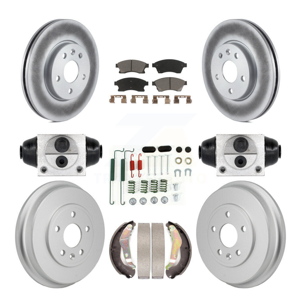 Front Rear Coated Disc Brake Rotors Ceramic Pads And Drum Kit (9Pc) For Chevrolet Sonic KGC-102891
