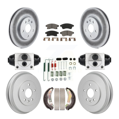 Front Rear Coated Disc Brake Rotors Ceramic Pads And Drum Kit (9Pc) For Chevrolet Sonic KGC-102891