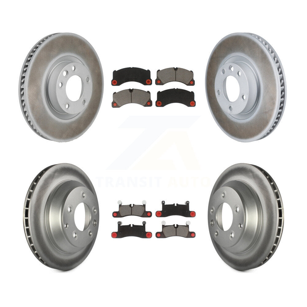 Front Rear Coat Brake Rotors Ceramic Pad Kit (6Pc) For Volkswagen Touareg Porsche Cayenne KGC-102895