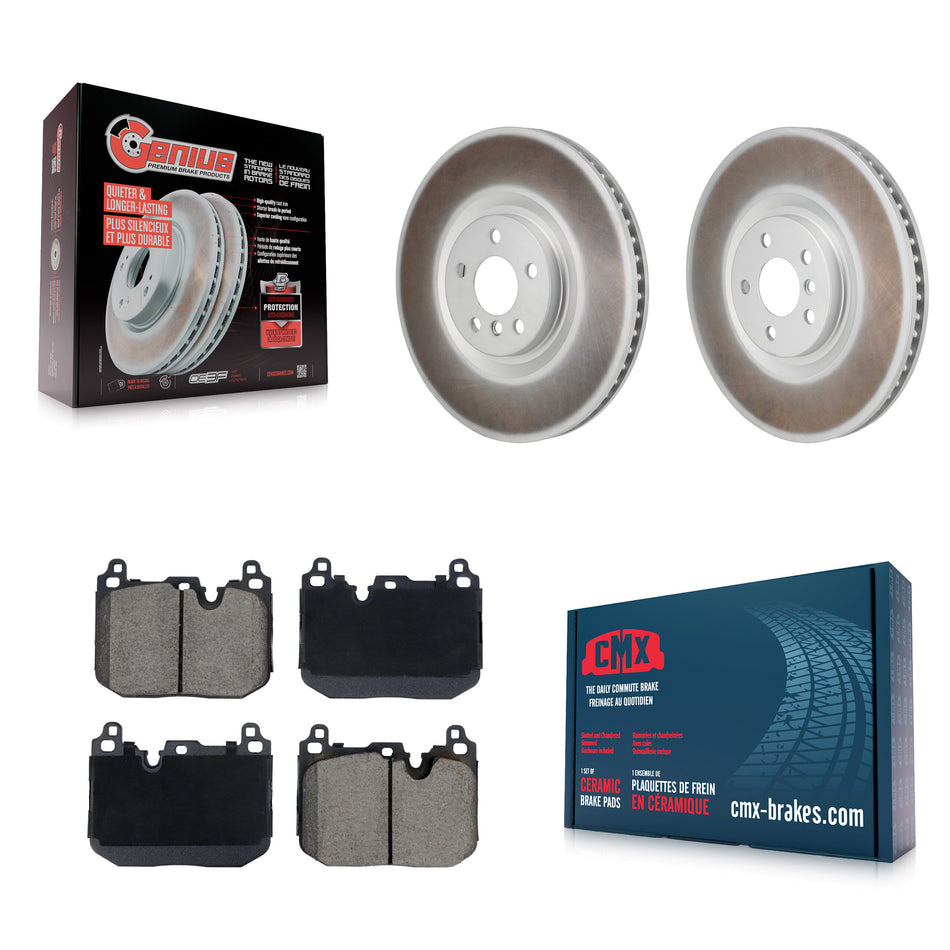 Front Coated Disc Brake Rotor & Ceramic Pad Kit For Mini Cooper Countryman BMW X2 Clubman KGC-102899