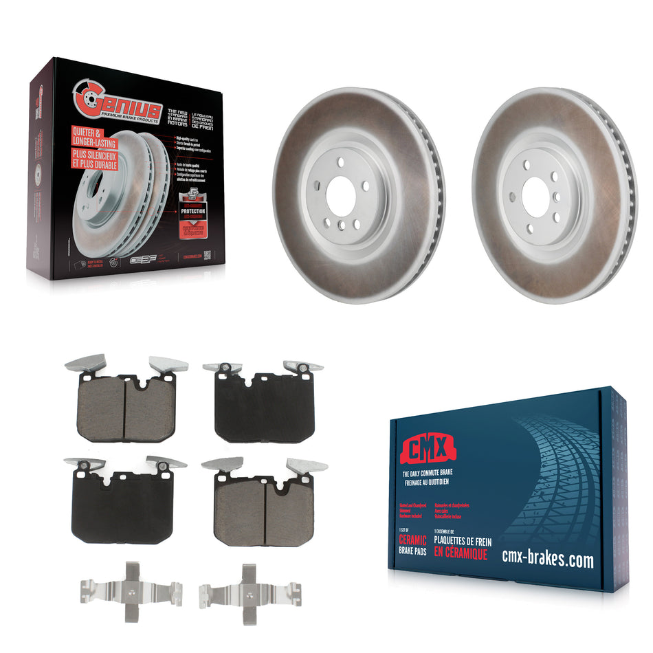Front Coated Disc Brake Rotor & Ceramic Pad Kit For 2021 Mini Cooper John Works GP KGC-102900