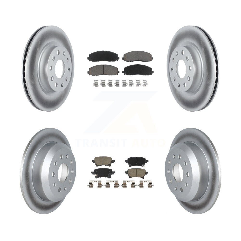 Front Rear Coated Disc Brake Rotors And Ceramic Pads Kit For Jeep Wrangler KGC-102904