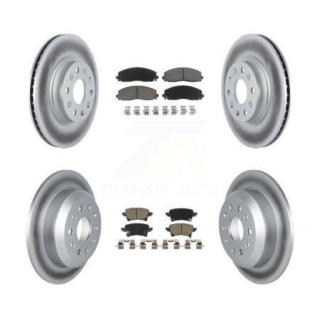 Front Rear Coated Disc Brake Rotors And Ceramic Pads Kit For Jeep Wrangler KGC-102904