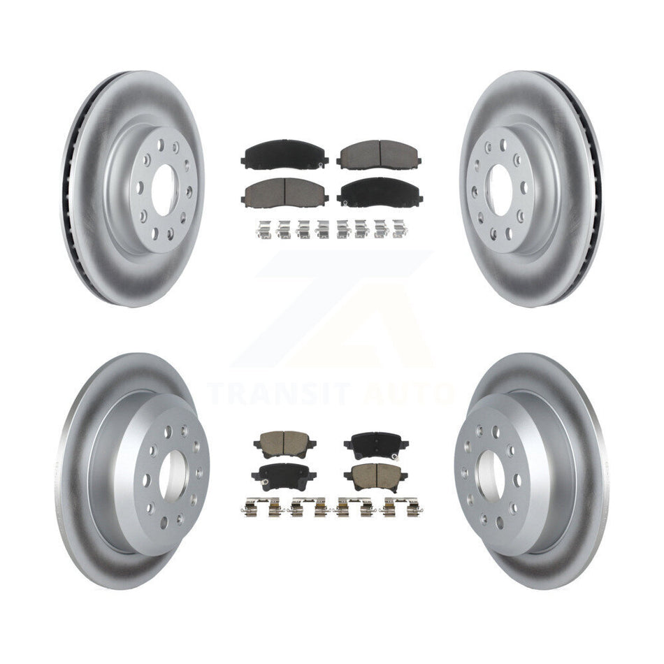 Front Rear Coated Disc Brake Rotors And Ceramic Pads Kit For Jeep Wrangler KGC-102904