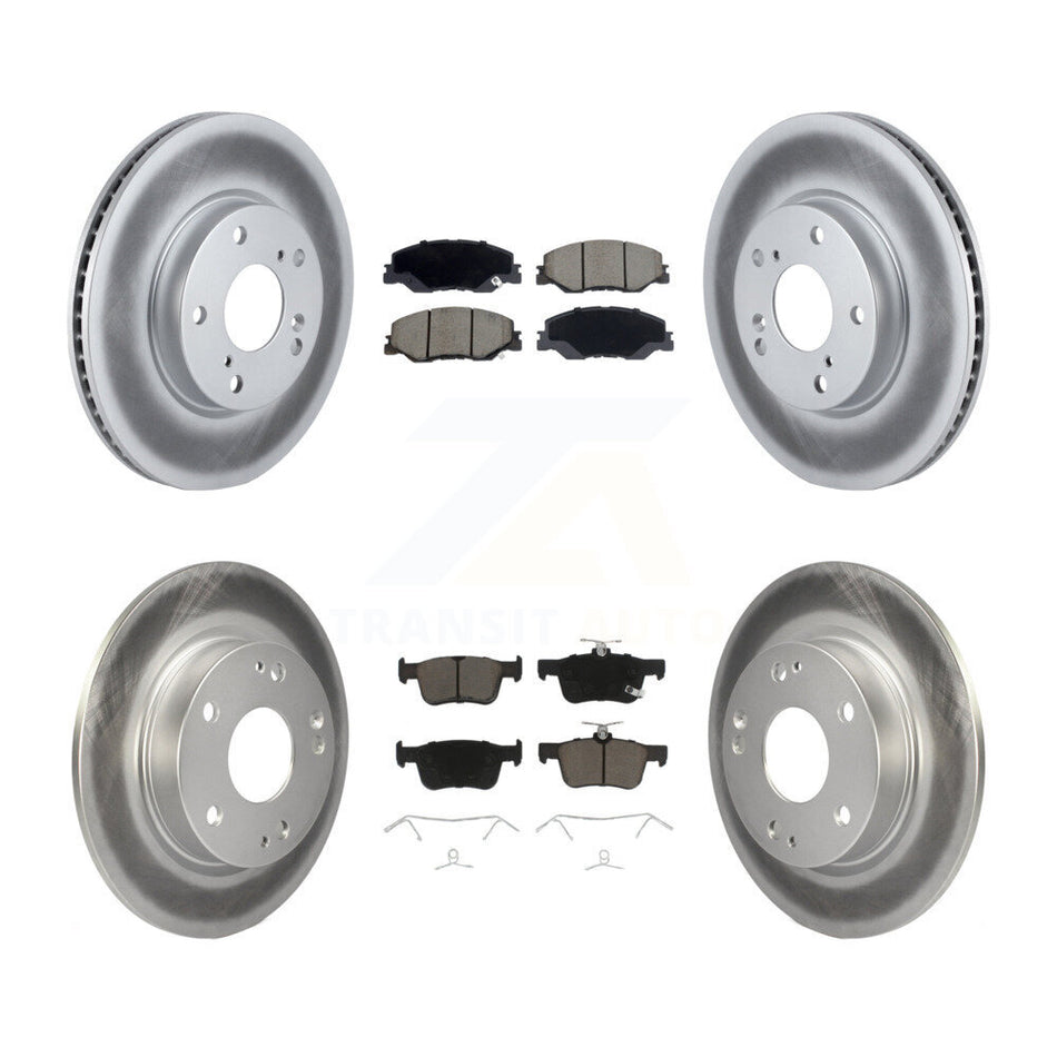 Front Rear Coated Disc Brake Rotors And Ceramic Pads Kit For Honda Civic KGC-102905