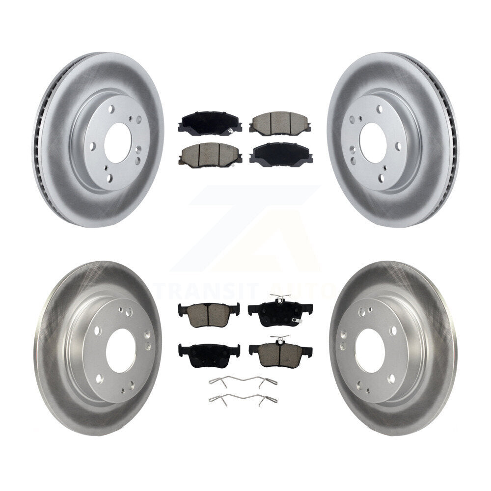 Front Rear Coated Disc Brake Rotors And Ceramic Pads Kit For 2019-2022 Honda Insight KGC-102906