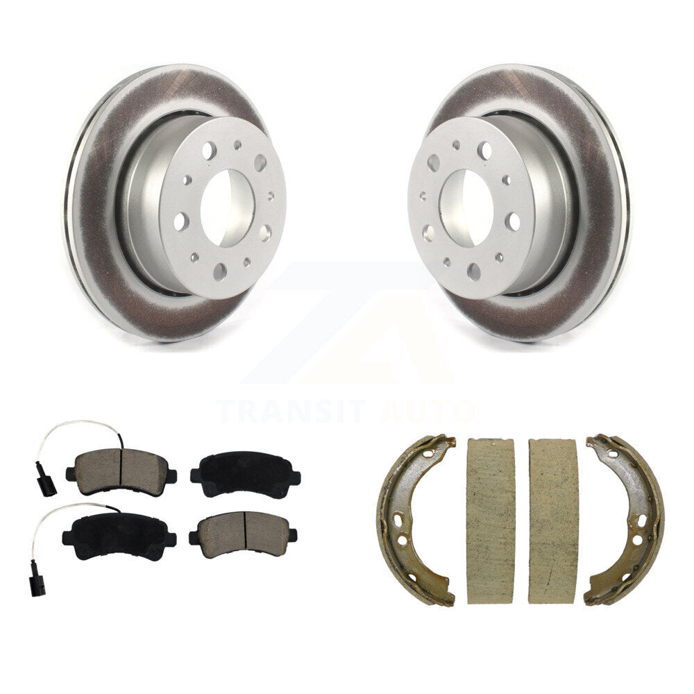 Rear Disc Coated Rotors Ceramic Pads & Parking Shoes Kit For Ram ProMaster 2500 3500 1500 KGC-102915