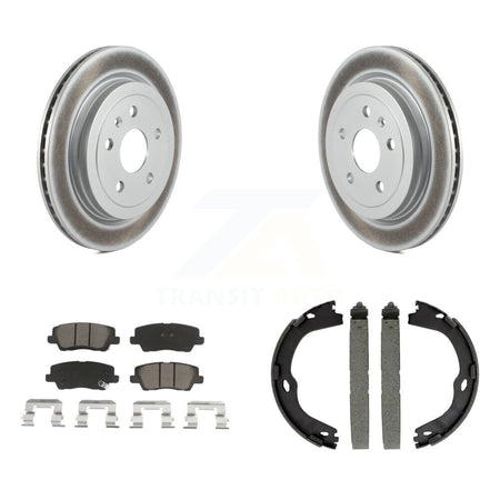 Rear Disc Coated Rotors Ceramic Pads And Parking Brake Shoes Kit For Cadillac CTS KGC-102927