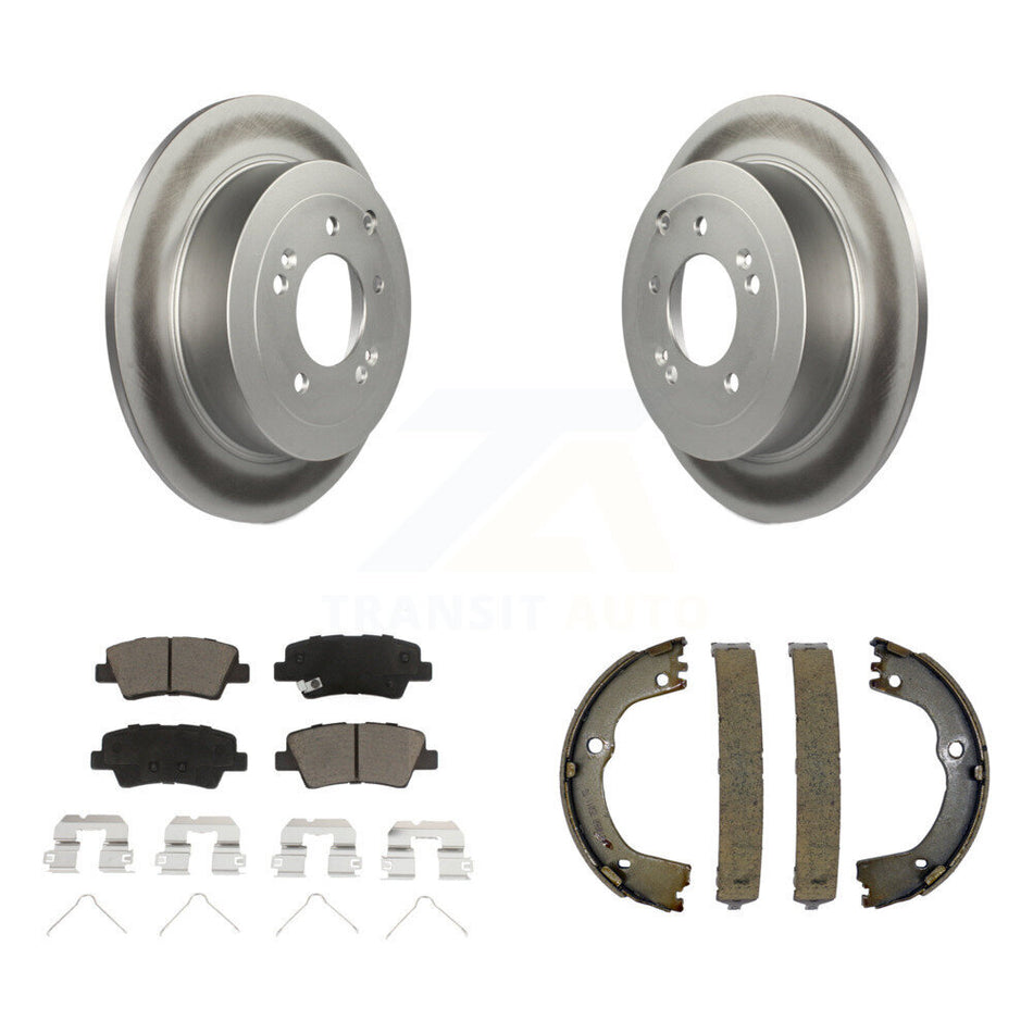Rear Disc Coated Rotors Ceramic Pads & Parking Shoes Kit For Hyundai Tucson Kia Sportage KGC-102928