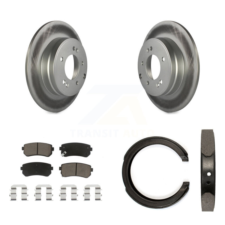 Rear Disc Coated Rotors Ceramic Pads And Parking Shoes Kit For Hyundai Tucson Sonata Kia KGC-102929