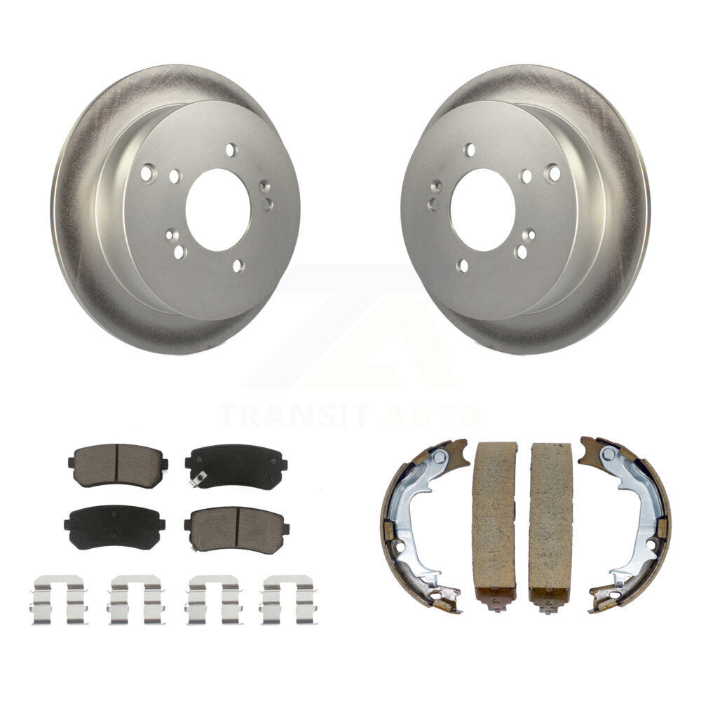 Rear Disc Coated Rotors Ceramic Pads & Parking Shoes Kit For Hyundai Tucson Kia Sportage KGC-102931