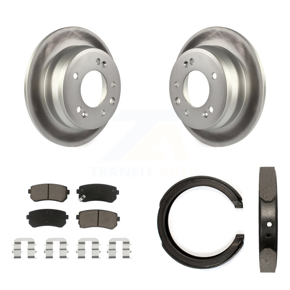 Rear Disc Coated Rotors Ceramic Pads And Parking Shoes Kit For 2011-2016 Kia Sportage FWD KGC-102933