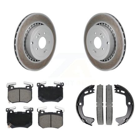 Rear Disc Coated Rotors Ceramic Pads Parking Brake Shoes Kit For Kia Stinger Genesis G70 KGC-102938