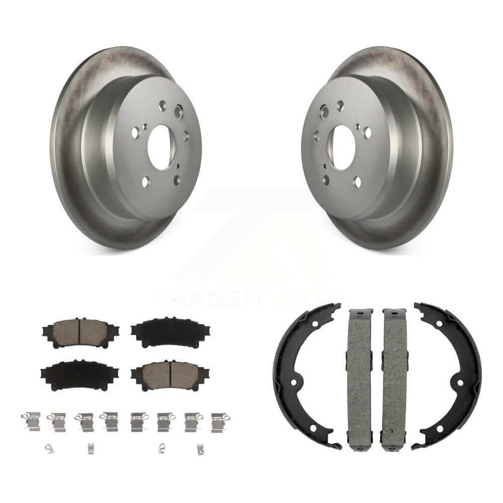 Rear Disc Coated Rotors Ceramic Pads And Parking Brake Shoes Kit For Lexus IS250 KGC-102942
